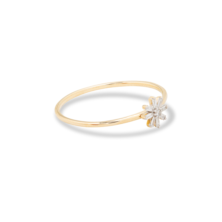 Baguette Diamond Flower Ring