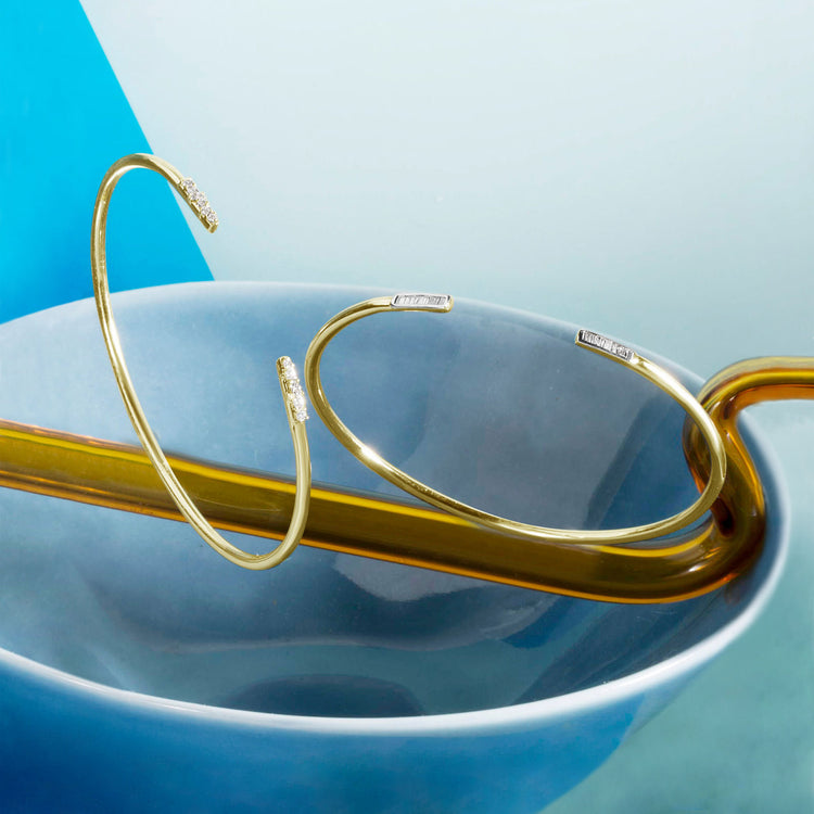 Baguette Diamond Line Cuff