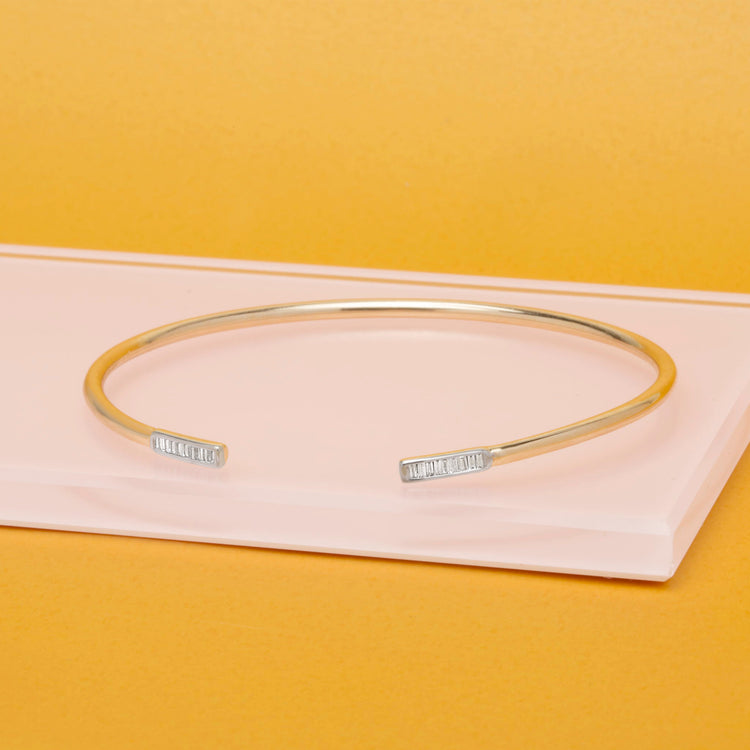 Baguette Diamond Line Cuff