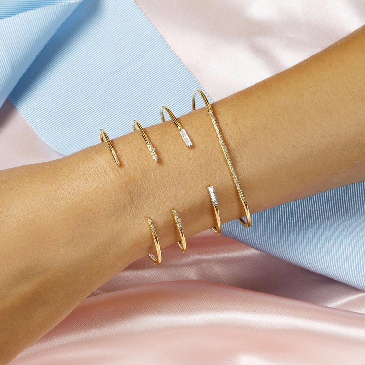 Baguette Diamond Line Cuff