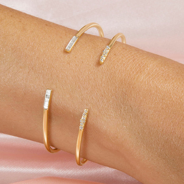 Baguette Diamond Line Cuff