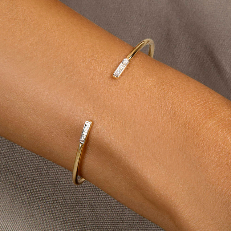 Baguette Diamond Line Cuff