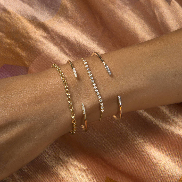Baguette Diamond Line Cuff
