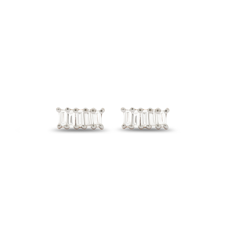 Baguette Diamond Line Earrings