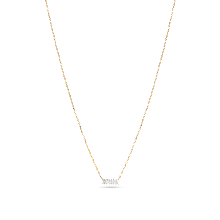 Baguette Diamond Line Necklace