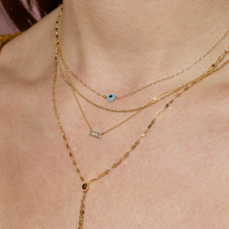 Baguette Diamond Line Necklace