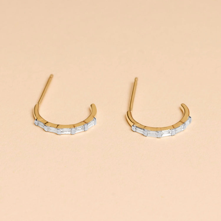 Baguettes For Eternity Huggie Earrings