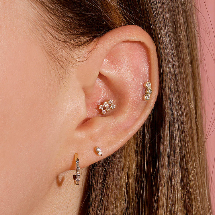 Baguettes For Eternity Huggie Earrings