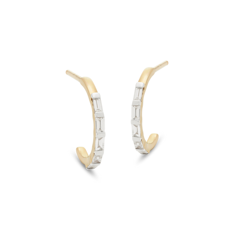 Baguettes For Eternity Huggie Earrings