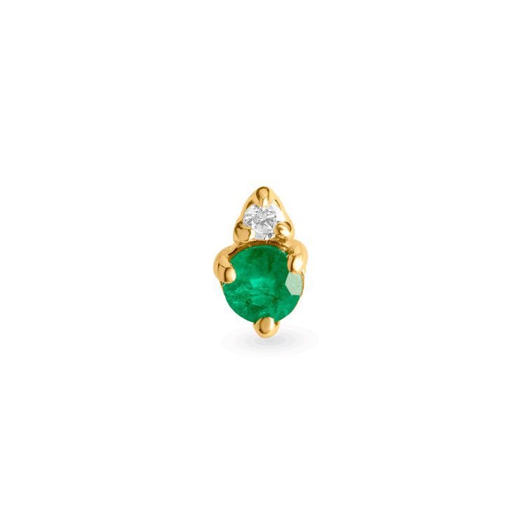 Birthstone And Diamond Stud Earring