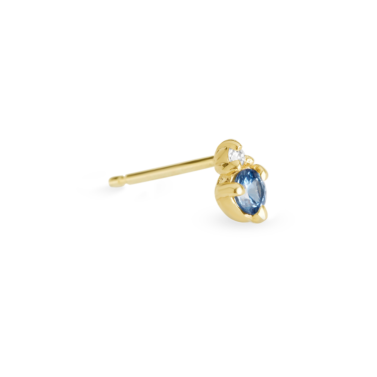 Birthstone And Diamond Stud Earring