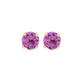 Stone and Strand 14K Yellow Gold Tiny Amethyst Birthstone Earrings Front Image
