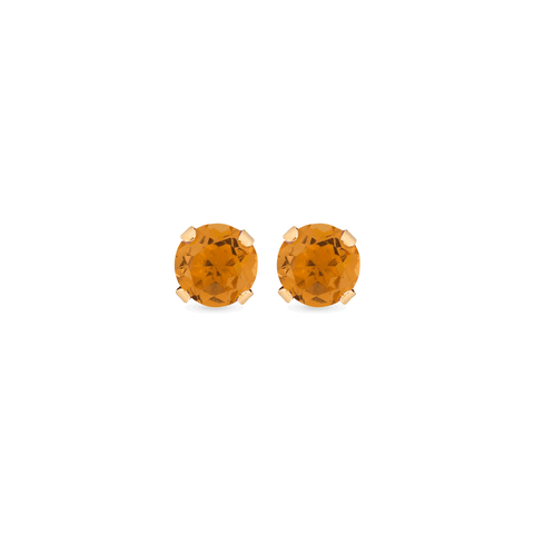 Stone and Strand 14K Yellow Gold Tiny Citrine Birthstone Earrings Front Image