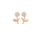 Stone and Strand 14K Yellow Gold Blooming Diamond Flower Studs Front Image