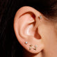 Image of 14K Yellow Gold Blooming Diamond Flower Studs with Stone and Strand Earrings