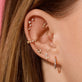 Image of 14K Yellow Gold Blooming Diamond Flower Studs with Stone and Strand Earrings