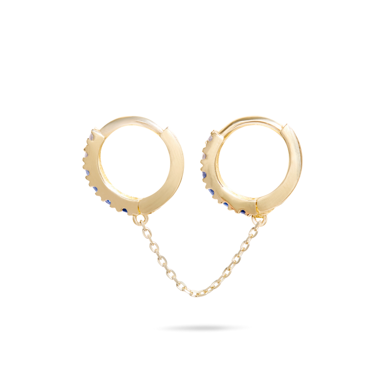 Blue Ombre Double Huggie