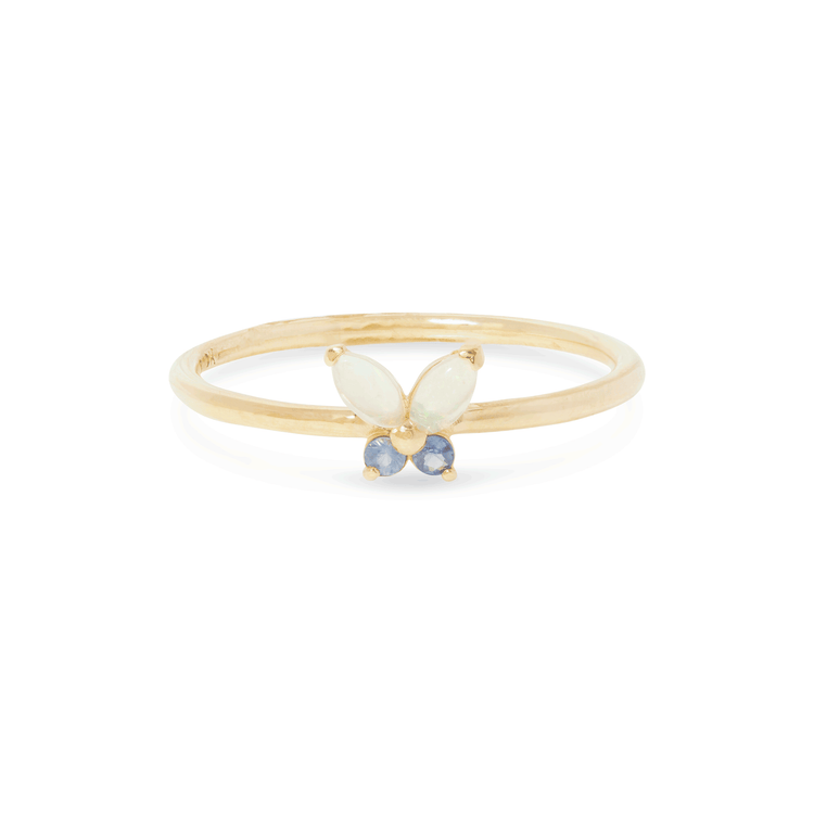 Blue Opal Butterfly Ring