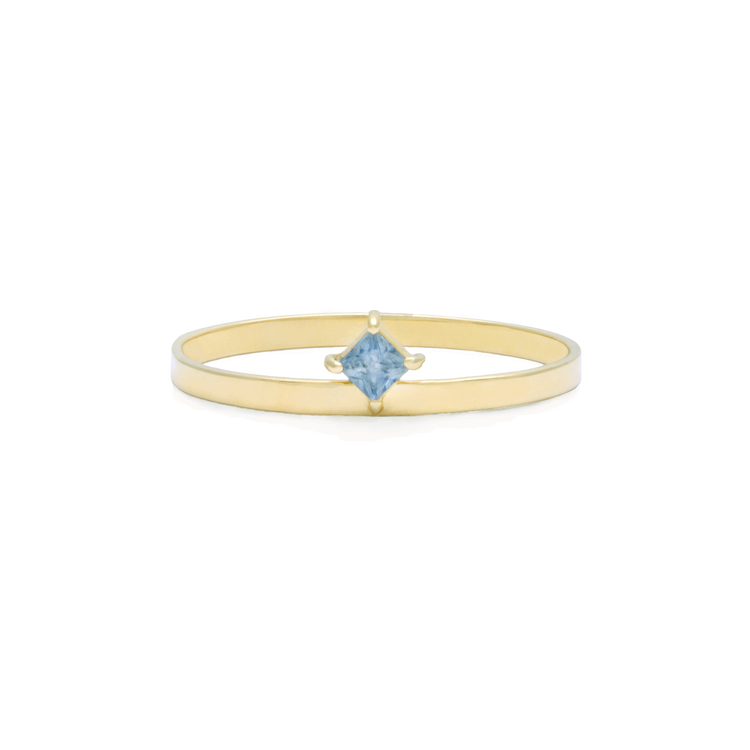 Princess Blue Sapphire Candy Bar Ring