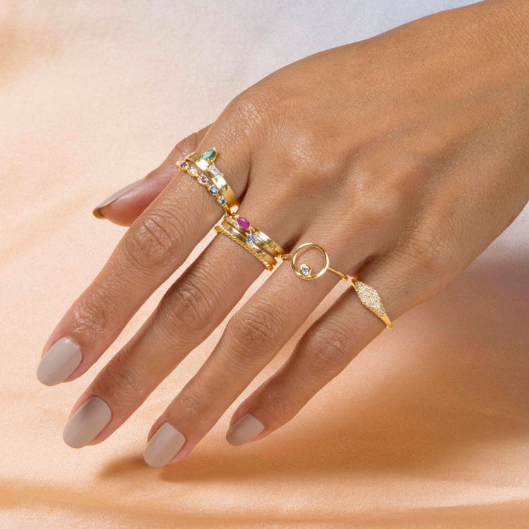 Princess Blue Sapphire Candy Bar Ring
