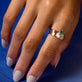 Princess Blue Sapphire Candy Bar Ring