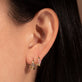 Image of 10K Yellow Gold Blue Wildflower Huggie with Gemstones with Stone and Strand Earrings
