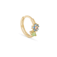 Stone and Strand 10K Yellow Gold Blue Wildflower Huggie with Gemstones Side Image
