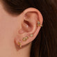 Image of 10K Yellow Gold Blue Wildflower Huggie with Gemstones with Stone and Strand Earrings