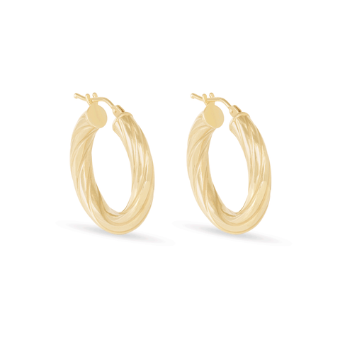 Bold Gold Twist Hoops
