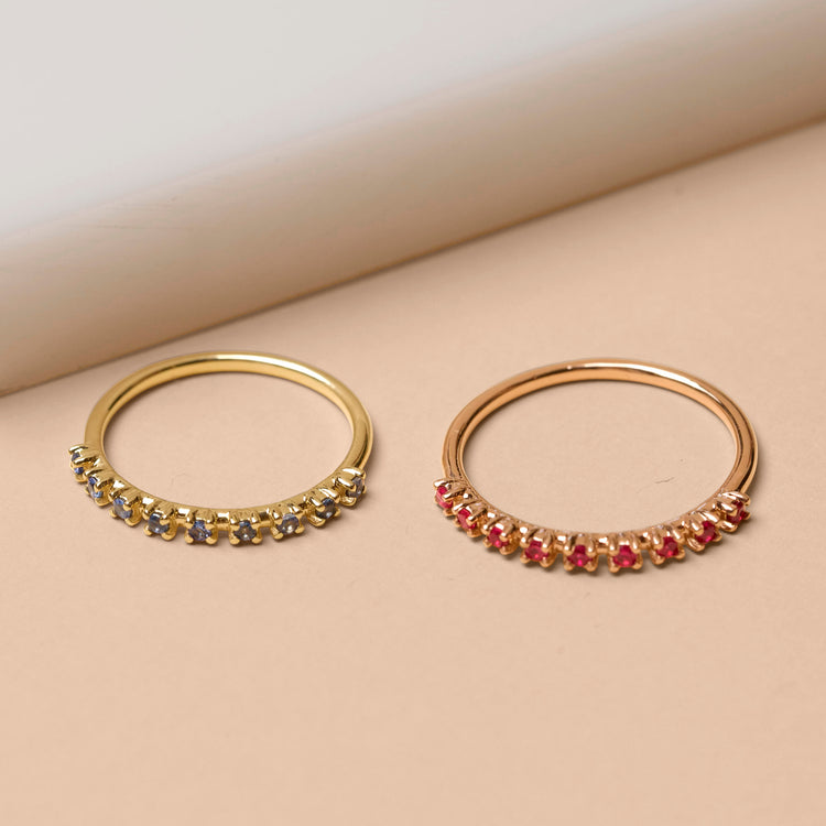 Bold Nine Blue Sapphire Band