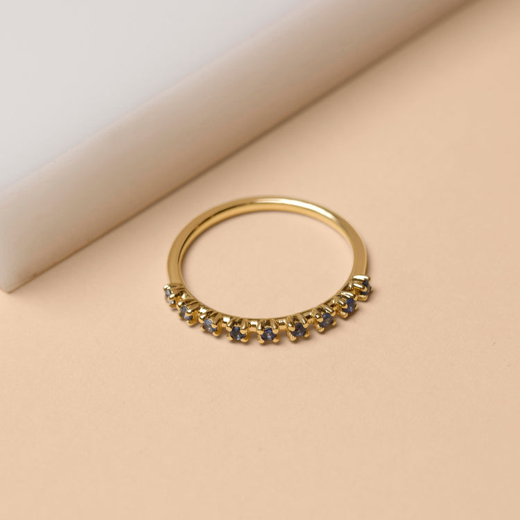 Bold Nine Blue Sapphire Band