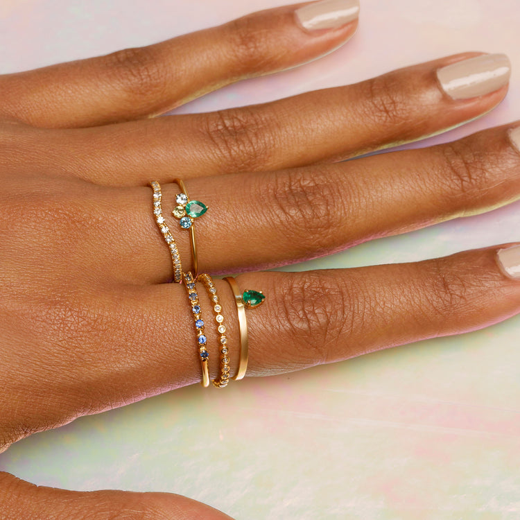 Bold Nine Blue Sapphire Band