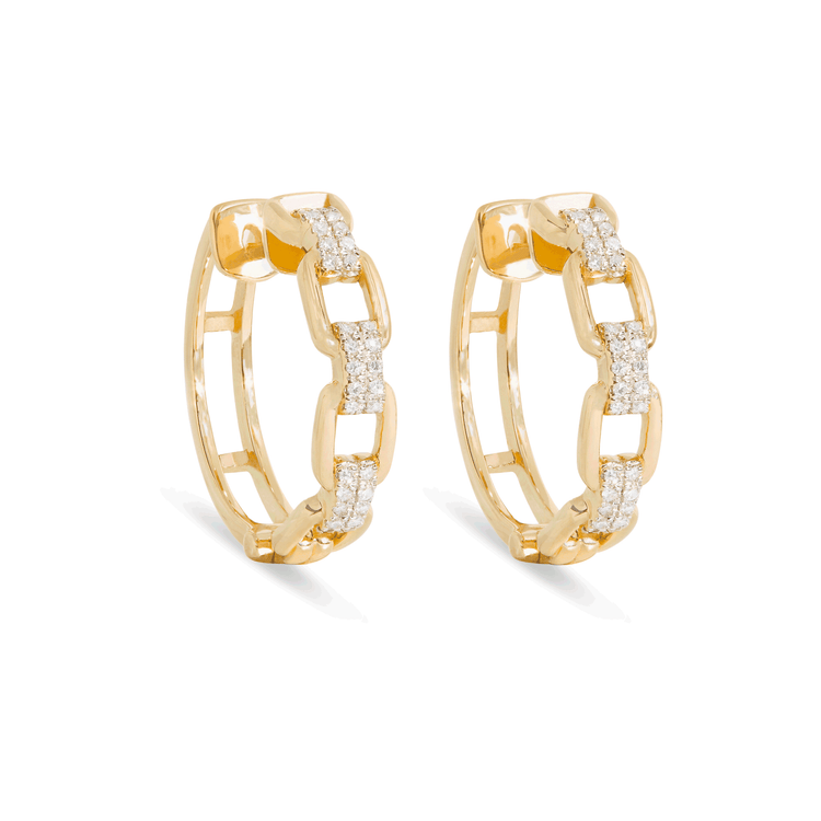Bold Pave Linked Up Hoops