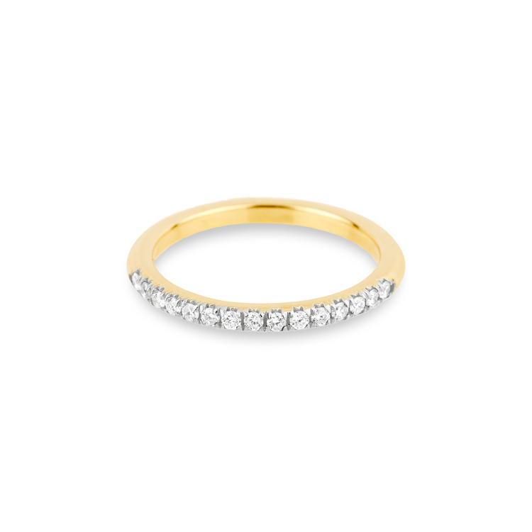 Half Eternity Band in 18k Yellow Gold with White Diamonds - EC Design  Jewelry