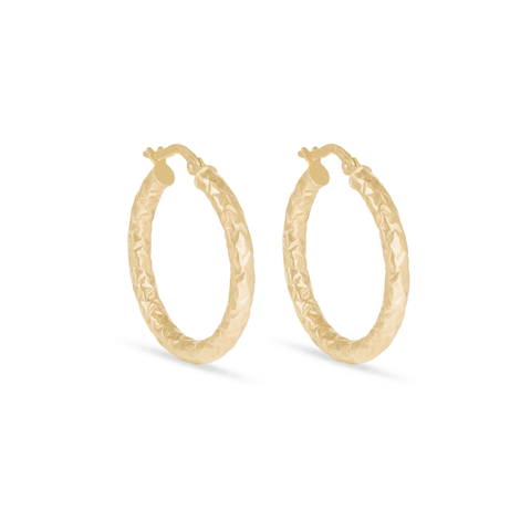 Bold Gold Twist Hoops – STONE AND STRAND