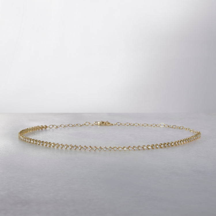 Stone and Strand 14K Yellow Gold Bright Lights Tennis Choker Editorial Image