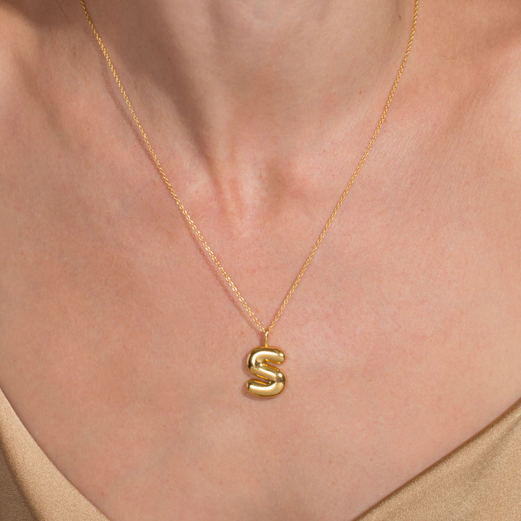 What's Hot Jewelry Bubble Initial Letter Necklace | Palmetto Moon