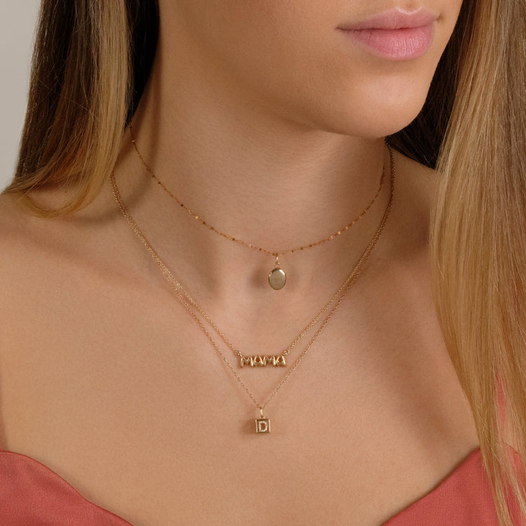 Image of 10K Yellow Gold Bubble Tea Mama Necklace with Stone and Strand Necklaces