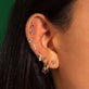 Image of 10K Yellow Gold Blue Sapphire Valentine Studs with Stone and Strand Earrings