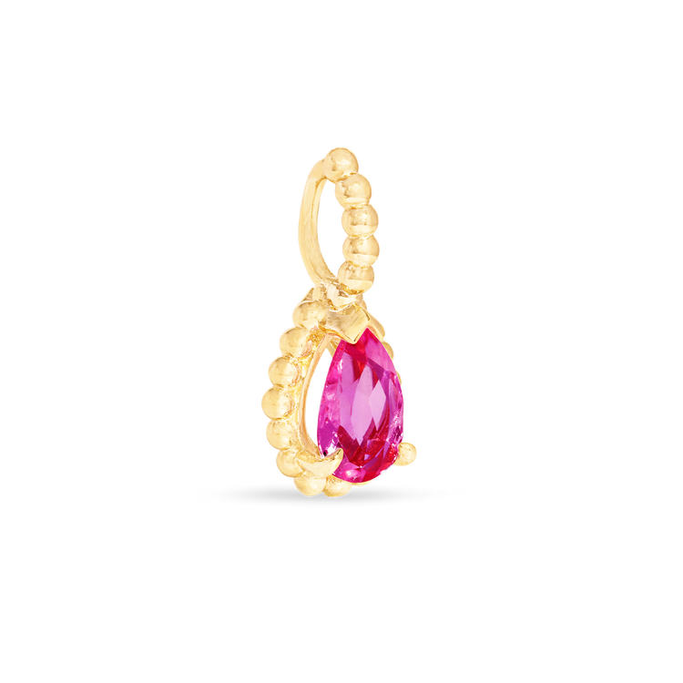 Stone and Strand 10K Yellow Gold Candy Berry Pink Topaz Charm Side Image