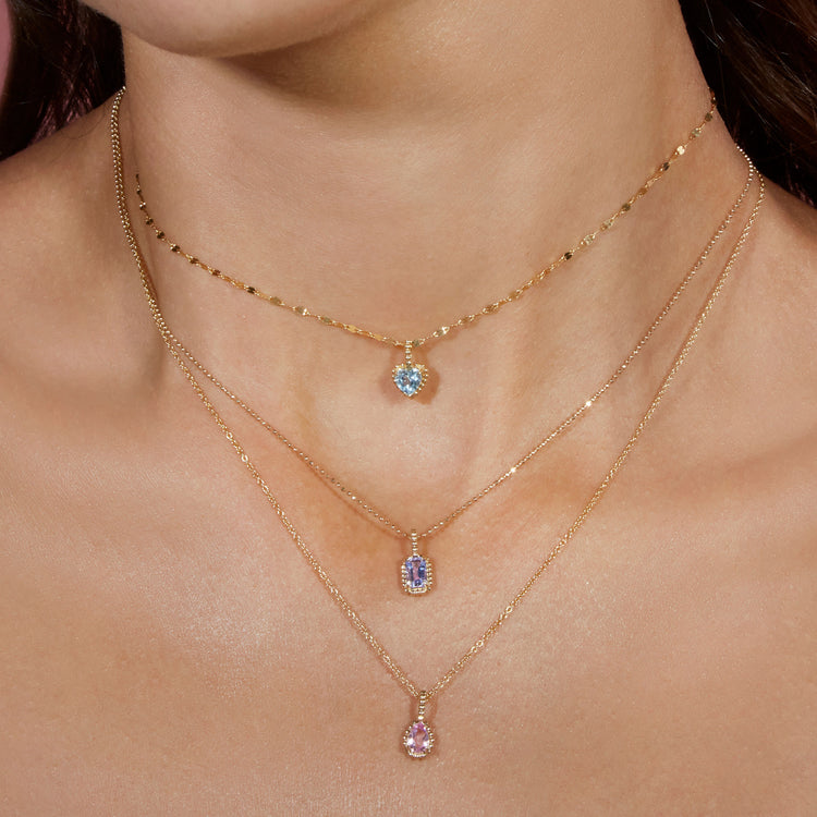Image of 10K Yellow Gold Candy Berry Charm with Stone and Strand Necklaces