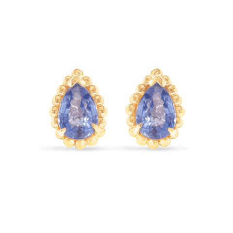 Stone and Strand 10K Yellow Gold Candy Sapphire Studs with Blue Sapphire Front Image