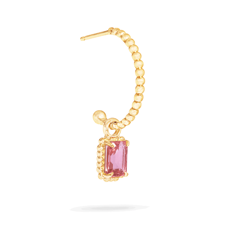Stone and Strand 10K Yellow Gold Candy Tourmaline Hoop Charm Side Image