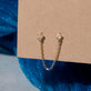 Chained Topaz Double Piercing Earring