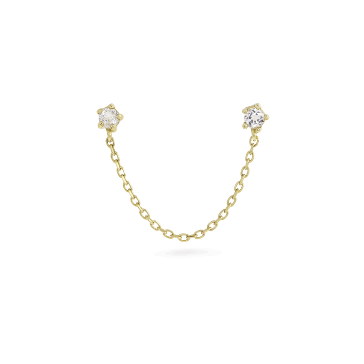 Chained Topaz Double Earring