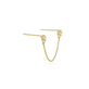 Chained Topaz Double Piercing Earring