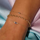 Image of 14K Yellow Gold Tiny Chunky Chain Bracelet with Stone and Strand Bracelets