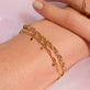 Image of 14K Yellow Gold Tiny Chunky Chain Bracelet with Stone and Strand Bracelets
