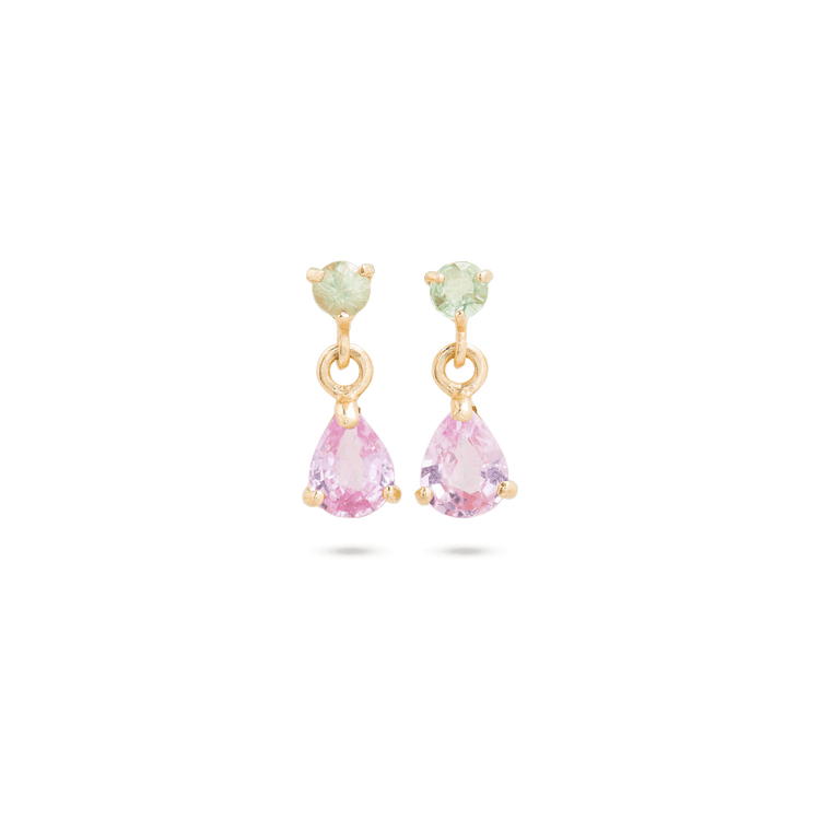 Stone and Strand 10K Yellow Gold Cotton Candy Gemstone Drop Earrings Front Image