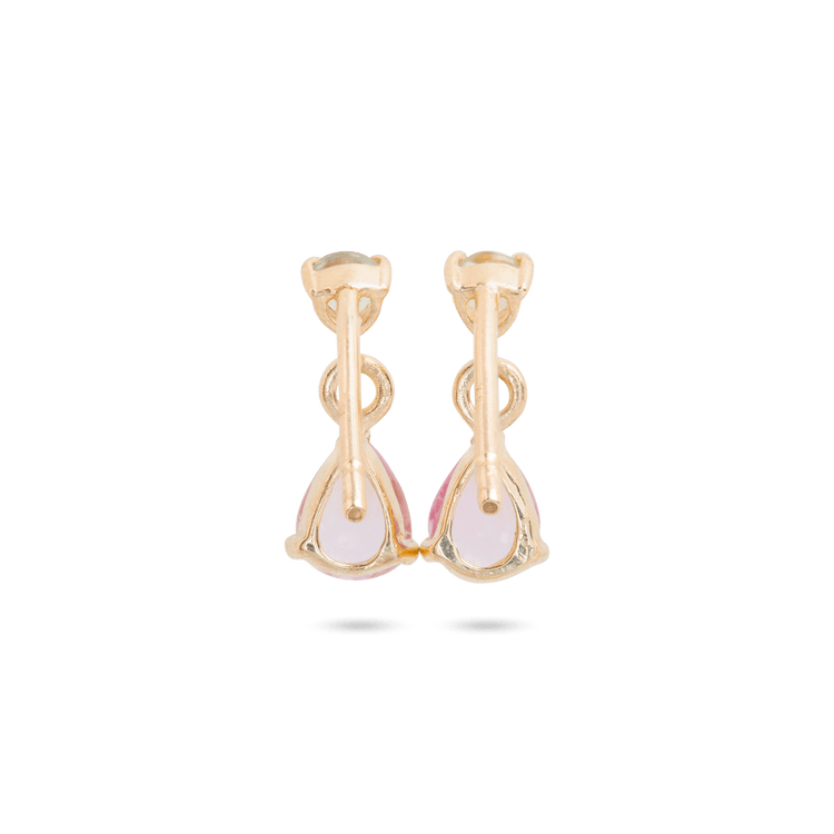 Stone and Strand 10K Yellow Gold Cotton Candy Gemstone Drop Earrings Rear Image